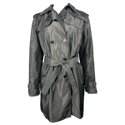 Pre-owned Dolce & Gabbana Grey Trench Rain Mini Coat Size 42 In Gray