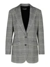 Dolce & Gabbana Grey Single-breasted Jacket With Peak Revers In Wool And Cashmere Woman In Gris