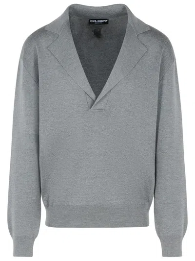 Dolce & Gabbana Grey Virgin Wool Sweater Men