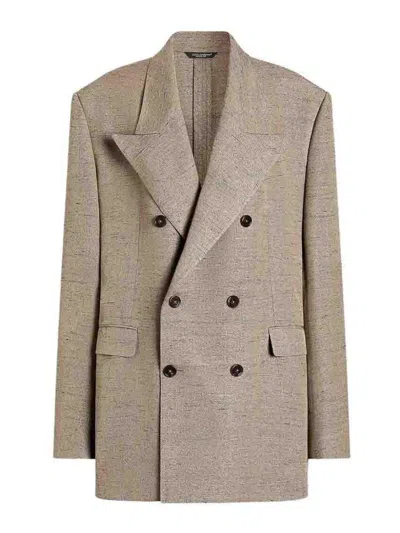 Dolce & Gabbana Grey Viscose Jacket In Multi