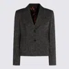 Dolce & Gabbana Single-breasted Jacket In Wool Blend Dot In Gray