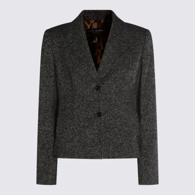 DOLCE & GABBANA GREY WOOL BLAZER