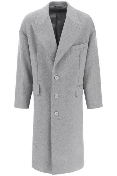Dolce & Gabbana Grey Wool Blend Coat