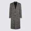 Dolce & Gabbana Herringbone Coat In Gray