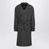 Dolce & Gabbana Dolce&gabbana Grey Wool Double-breasted Coat Men In Gray