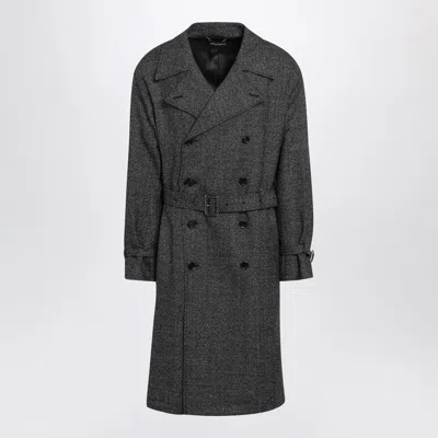 DOLCE & GABBANA DOLCE & GABBANA GREY WOOL DOUBLEBREASTED COAT