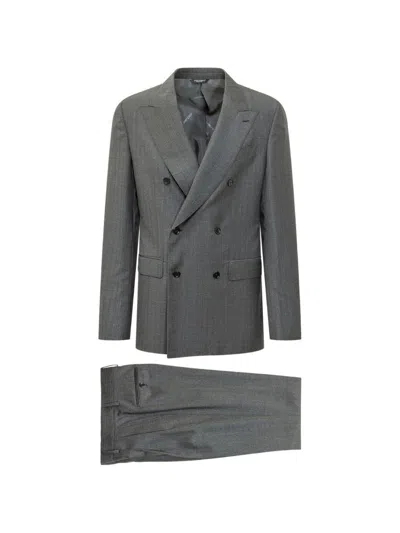 Dolce & Gabbana Grey Virgin Wool Suit In Gray