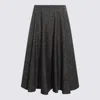 Dolce & Gabbana Wool-blend Dotted Skirt In Gray