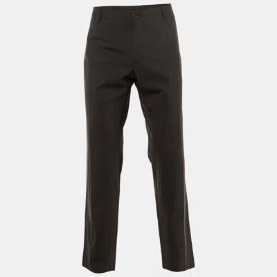 Pre-owned Dolce & Gabbana Grey Wool Trousers Xl In Gray