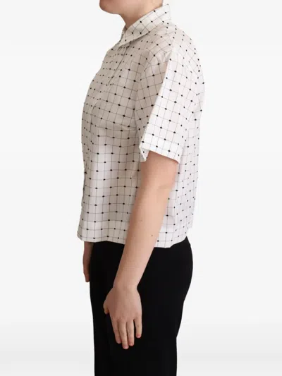 Dolce & Gabbana Grid-print Short-sleeve Shirt In Black