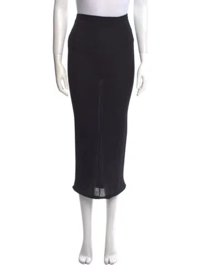 Pre-owned Dolce & Gabbana Grosgrain Trim Midi Length Skirt In Black