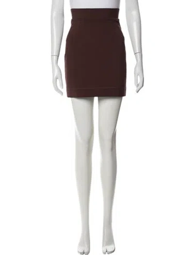 Pre-owned Dolce & Gabbana Grosgrain Trim Mini Skirt In Brown