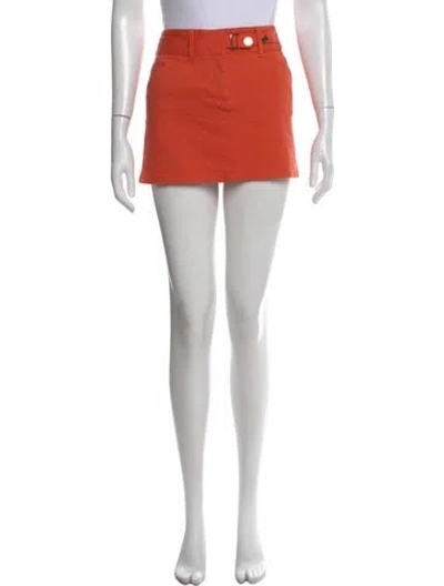 Pre-owned Dolce & Gabbana Grosgrain Trim Mini Skirt In Orange
