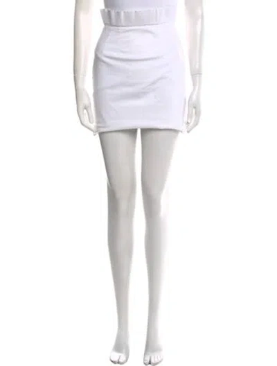 Pre-owned Dolce & Gabbana Grosgrain Trim Mini Skirt In White