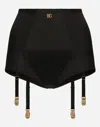 Dolce & Gabbana Satin Culottes With Suspenders In Black