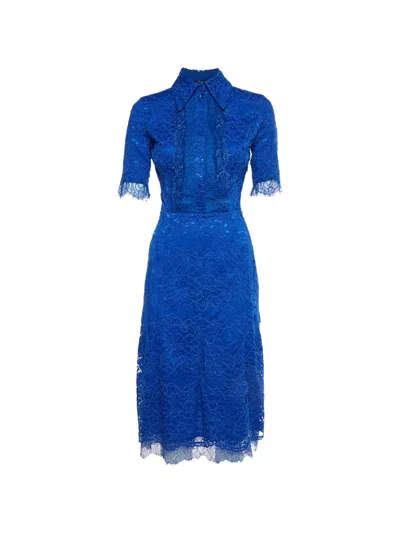 Pre-owned Dolce & Gabbana Guipure-lace Dress In Blue