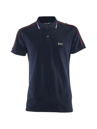 Pre-owned Dolce & Gabbana Gym Collection Cotton Polo Shirt In Blue