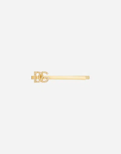 Dolce & Gabbana Hair Clip With Dg Logo In Gold