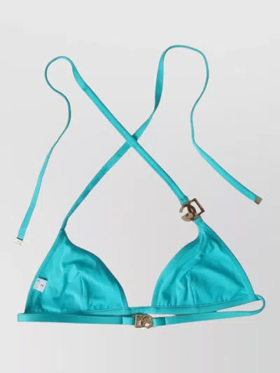 Dolce & Gabbana Halter Logo Swimwear Triangle Bikini Top