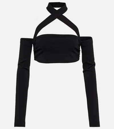 Dolce & Gabbana Wrap Halter Top In Black