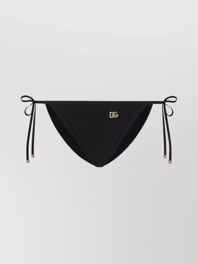 Dolce & Gabbana Halter Neck Triangle Top Tie-side Bottoms In Black