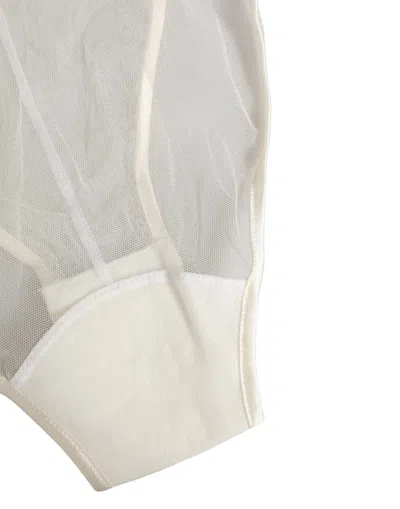 Dolce & Gabbana Halterneck Sheer Nylon Bodysuit In White