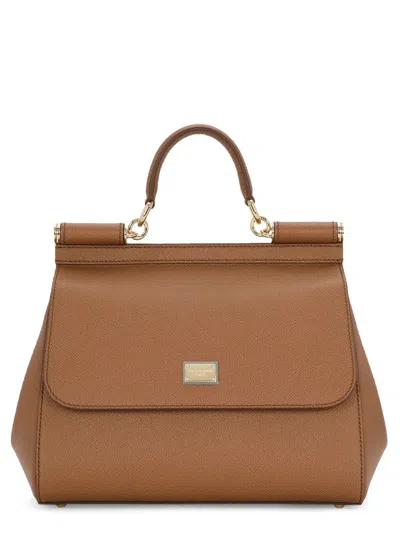 Dolce & Gabbana Hand Bag "sicily" Large In Brown
