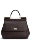 Dolce & Gabbana Women Sicily Large Leather Handbag In Brown