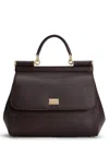 Dolce & Gabbana Large Wine-colored Sicily Hand Bag In Brown