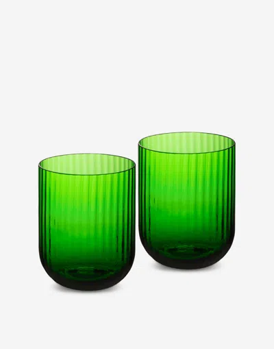 Dolce & Gabbana Hand-blown Murano Beverage Glasses Set 2 In Multicolor