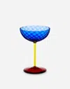 Dolce & Gabbana Hand-blown Murano Champagne Glass In Multicolor