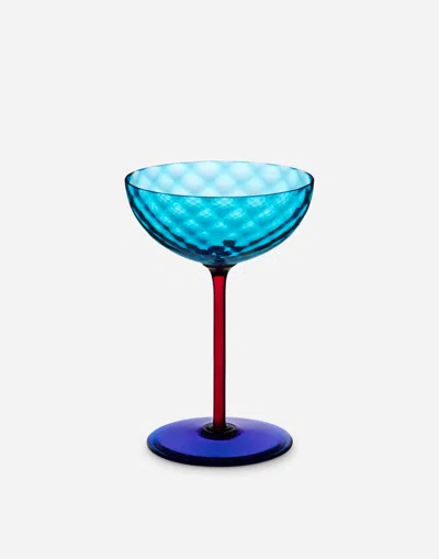 Dolce & Gabbana Hand-blown Murano Champagne Glass In Multicolor