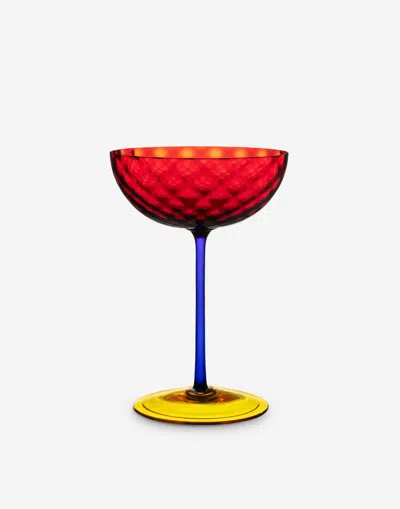 Dolce & Gabbana Hand-blown Murano Champagne Glass In Multicolor