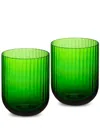 Dolce & Gabbana Hand-blown Murano Beverage Glasses Set 2 In Green