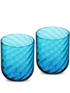 Dolce & Gabbana Hand-blown Murano Water Glasses (set Of 2) In Blue