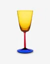 Dolce & Gabbana Hand-blown Murano White Wine Glass In Multicolor