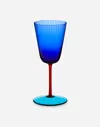 Dolce & Gabbana Hand-blown Murano White Wine Glass In Multicolor