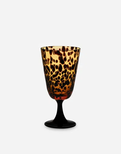 Dolce & Gabbana Hand-blown Murano Wine Glass In Multicolor