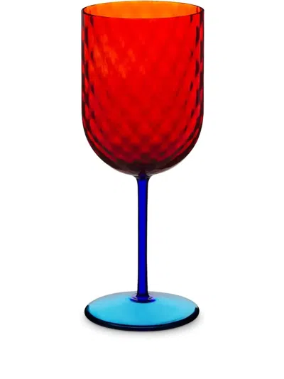 Dolce & Gabbana Hand-blown Murano Wine Glass In Orange