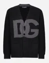 Dolce & Gabbana Gray Hand-knit Wool Cardigan In Grey