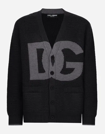 DOLCE & GABBANA HAND-KNIT WOOL CARDIGAN