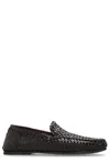 Dolce & Gabbana Intrecciato Moccasins In Dark Brown