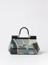 Dolce & Gabbana Medium Elongated Sicily Patchwork Denim Top Handle Bag In Denim