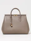 Dolce & Gabbana Xl Marlene Day Shoulder Bag In Grained Leather In Grey