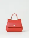 Dolce & Gabbana Medium Sicily Dauphine Leather Bag In Red