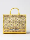 Dolce & Gabbana Printed Canvas Tote In Yellow