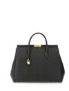 Dolce & Gabbana Structured Leather Shoulder Bag Padlock In Black