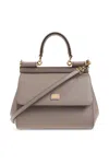 Dolce & Gabbana Large Sicily Handbag In Light Mud Calf Leather In Brown