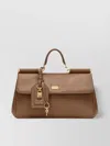 Dolce & Gabbana Handbag Soft Leather Padlock Detail In Neutral
