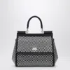 Dolce & Gabbana Black Sicily Medium Handbag With Crystals In Black